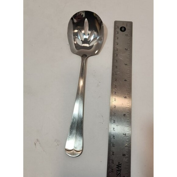 Vintage Hoan Stainless Indonesia Slotted Serving Spoons 8.75" Set of 2 - Picture 6 of 6